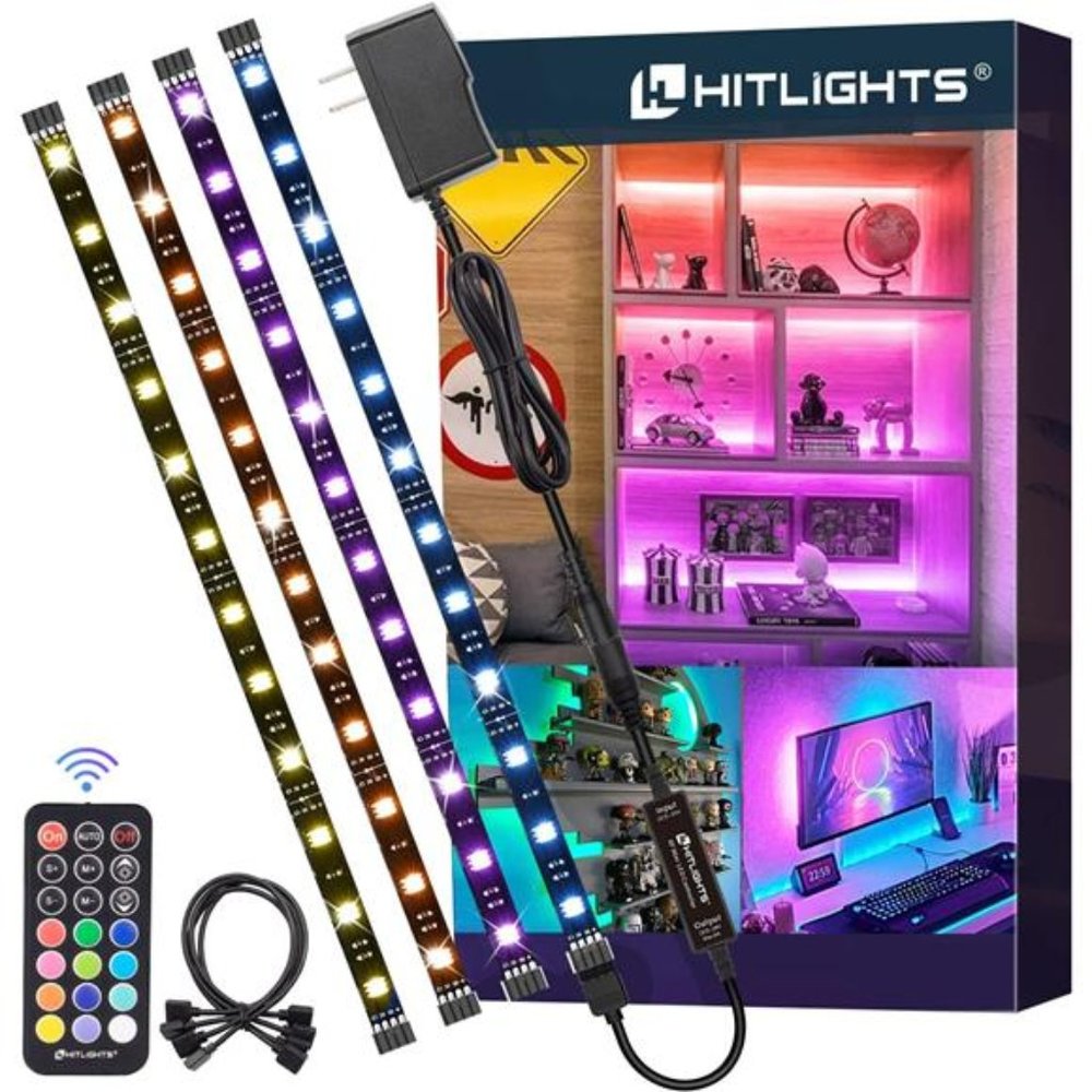 LED Strip Lights, HitLights 4 Pre-Cut 1ft/4ft Small LED Light Strips Dimmable